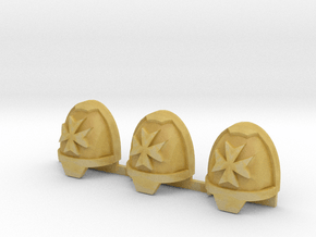 Maltese Cross Gravus Shoulder Pads x3 L #1 in Tan Fine Detail Plastic