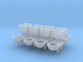 Prison Toilet (x8) 1/87 in Clear Ultra Fine Detail Plastic