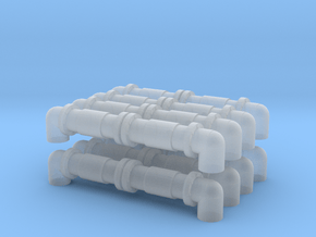 Industrial Pipeline (x8) 1/285 in Clear Ultra Fine Detail Plastic