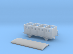 VR N Scale B Class Carriage (Fixed Wheel) in Clear Ultra Fine Detail Plastic