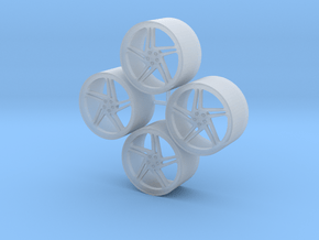 20'' Vossen LC-102T  wheels in 1/24 scale in Clear Ultra Fine Detail Plastic