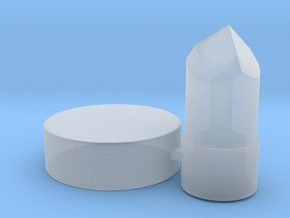 Crystal and blade plug insert in Clear Ultra Fine Detail Plastic