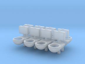 Prison Toilet (x8) 1/100 in Clear Ultra Fine Detail Plastic