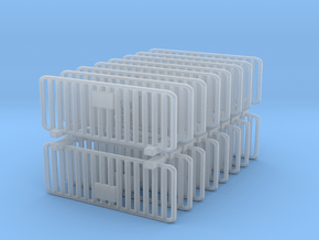 Crowd Control Barrier (x16) 1/87 in Clear Ultra Fine Detail Plastic