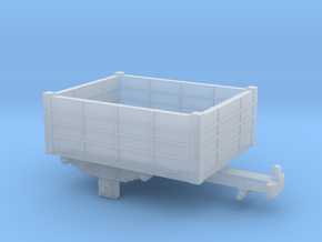 Single-axle H0e / 009 open trailer in Clear Ultra Fine Detail Plastic