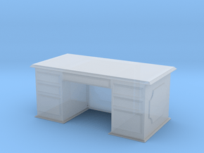 Office Wood Desk 1/35 in Clear Ultra Fine Detail Plastic