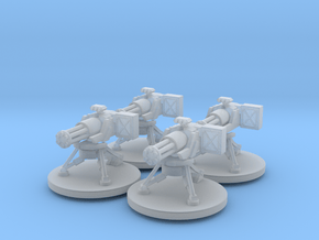 Infantry Gatling Gun Turret - 4 Turrets in Clear Ultra Fine Detail Plastic
