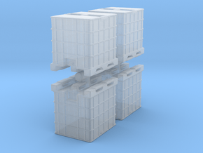IBC Container Tank (x4) 1/87 in Clear Ultra Fine Detail Plastic