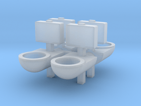 Prison Toilet (x4) 1/72 in Clear Ultra Fine Detail Plastic