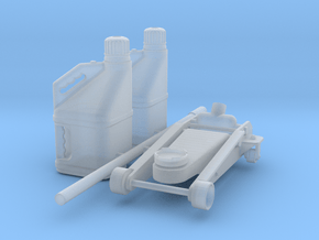 floorjack & 2x fuel jugs 1/25 in Clear Ultra Fine Detail Plastic