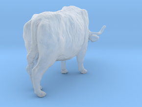 Highland Cattle 1:64 Female with the head down in Clear Ultra Fine Detail Plastic