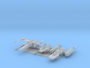1/350 Rebel Fighter Variety Pack in Clear Ultra Fine Detail Plastic