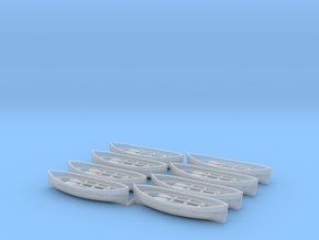 HO Scale 8 Lifeboats in Clear Ultra Fine Detail Plastic