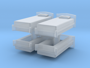 Single Bed (x4) 1/87 in Clear Ultra Fine Detail Plastic