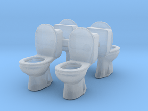 Toilet WC (x4) 1/56 in Clear Ultra Fine Detail Plastic