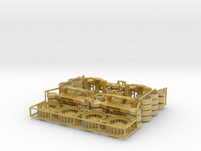 V30-GREEN 4 TRACK TRACTOR ASSEMBLIES - WIDE in Tan Fine Detail Plastic