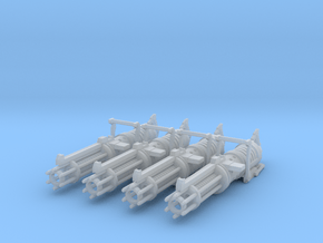 Z-6 rotary blaster cannon Set of 4 3.75 scale in Clear Ultra Fine Detail Plastic