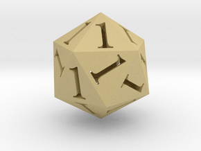 All Ones D20 in Tan Fine Detail Plastic