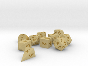 Polyset Dice Semongko Font with Extras in Tan Fine Detail Plastic