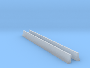 Concrete K-Rail Lane Barrier (N scale) in Clear Ultra Fine Detail Plastic