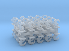 40x OO Gauge Tenmille Style Coupling Hook in Clear Ultra Fine Detail Plastic