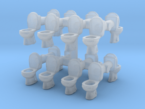 Toilet WC (x16) 1/160 in Clear Ultra Fine Detail Plastic