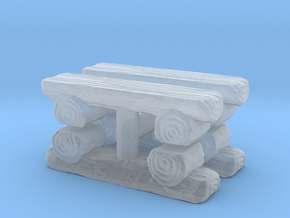 Log Bench (x4) 1/87 in Clear Ultra Fine Detail Plastic