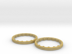 15’ Drag Wheel Outer Beadlocks x4 1/24 1/25 in Tan Fine Detail Plastic