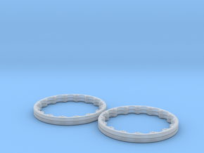 15’ Drag Wheel Outer Beadlocks x4 1/24 1/25 in Clear Ultra Fine Detail Plastic