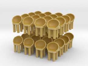 Modern Bar Chair (x32) 1/160 in Tan Fine Detail Plastic