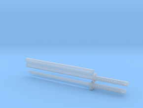 Katana - 1:12 scale - Straight blade - Tsuba in Clear Ultra Fine Detail Plastic