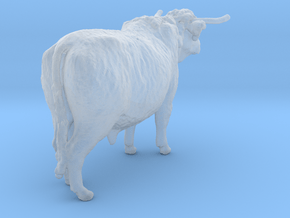 Highland Cattle 1:64 Standing Male in Clear Ultra Fine Detail Plastic