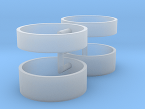 1/700 H-Klasse Triple Turret Barbettes (4x) in Clear Ultra Fine Detail Plastic