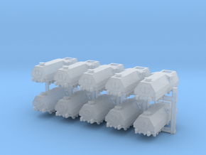 1/285 Armored Train x10 in Clear Ultra Fine Detail Plastic