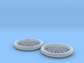 1/16 scale Sopwith Camel biplane wire wheels x 2 in Clear Ultra Fine Detail Plastic