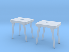 Military Stool - Barracks, Style I - Pegs 1:16 in Clear Ultra Fine Detail Plastic