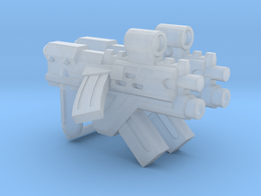 Double Submachine Guns [5mm Transformer Weapon] in Clear Ultra Fine Detail Plastic