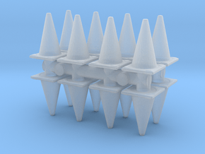 Traffic Cones (x16) 1/72 in Clear Ultra Fine Detail Plastic