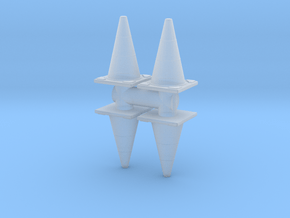 Traffic Cones (x4) 1/35 in Clear Ultra Fine Detail Plastic