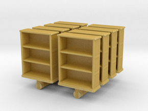 Wooden Bookcase (x8) 1/144 in Tan Fine Detail Plastic