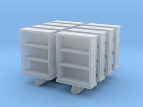 Wooden Bookcase (x8) 1/144 in Clear Ultra Fine Detail Plastic