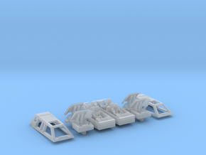 2x Snow speeders, Closed Canopy and Flaps, 1:144 in Clear Ultra Fine Detail Plastic
