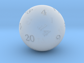 Sphere D20 in Clear Ultra Fine Detail Plastic