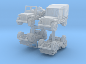 Jeep Willys set (x4) 1/200 in Clear Ultra Fine Detail Plastic