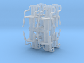 Plastic Chair (x8) 1/72 in Clear Ultra Fine Detail Plastic
