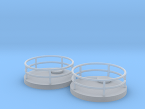 'N Scale' - (2)Stor. Tank Top (Flat) - 1/2" PVC in Clear Ultra Fine Detail Plastic