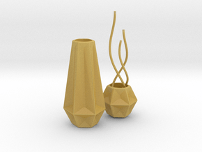 1:12 Vase Set in Tan Fine Detail Plastic