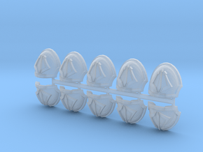 Space Tridents MkXb shoulder pads x10 in Clear Ultra Fine Detail Plastic