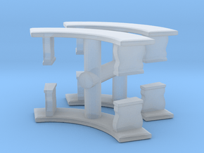 Curved Garden Bench (x4) 1/48 in Clear Ultra Fine Detail Plastic