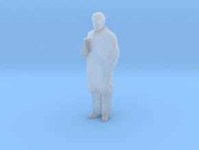 1/144 Scientist in Coat with Big Coffee in Clear Ultra Fine Detail Plastic